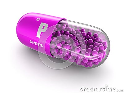 Vitamin capsule P (clipping path included). Stock Photo