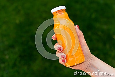 Vitamin concept, glass of fresh juice. Stock Photo