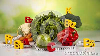 Vitamin concept, Health and fitness concept Stock Photo