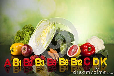 Vitamin concept, Health and fitness concept Stock Photo