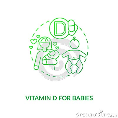 Vitamin D for babies concept icon Vector Illustration