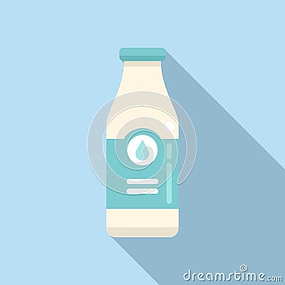 Vitamin D milk bottle icon flat vector. Food health Stock Photo