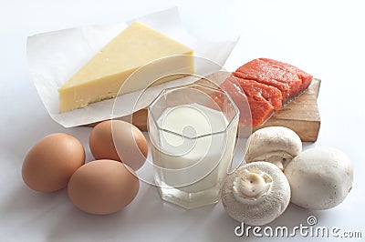 Vitamin D rich foods Stock Photo