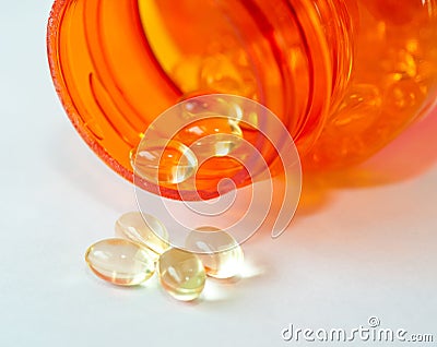 Vitamin D Softgels Stock Photo