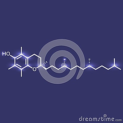 Vitamin E or alpha-tocopherol Vector Illustration