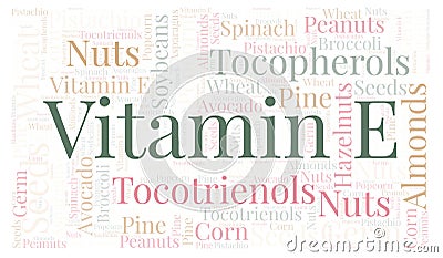 Vitamin E word cloud. Stock Photo