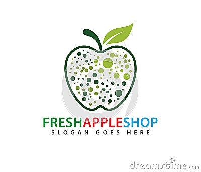Vitamin element apple fruit vector logo design Stock Photo