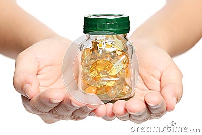 Vitamin fish oil Stock Photo