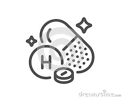 Vitamin H line icon. Biotin food nutrient sign. Vector Vector Illustration