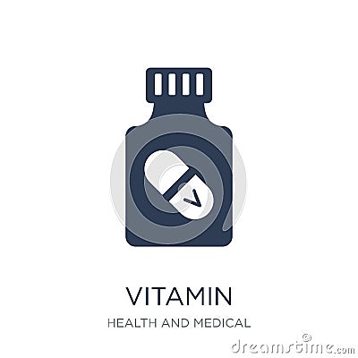 vitamin icon. Trendy flat vector vitamin icon on white background from Health and Medical collection Vector Illustration