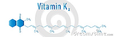 Vitamin K2 or menaquinone molecule. Skeletal formula. Menachinon Stock Photo