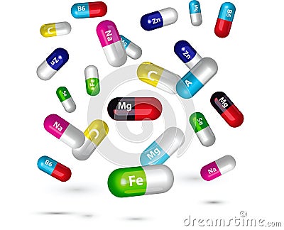 Vitamin pills illustration Cartoon Illustration