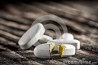 Vitamin tablets Stock Photo