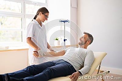 Vitamin Therapy IV Drip Infusion Stock Photo