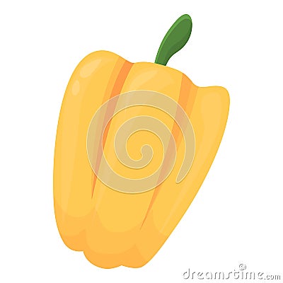 Vitamin yellow paprica icon, cartoon style Vector Illustration