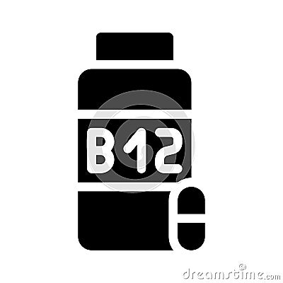 Vitamins b12 glyph icon vector symbol illustration Vector Illustration