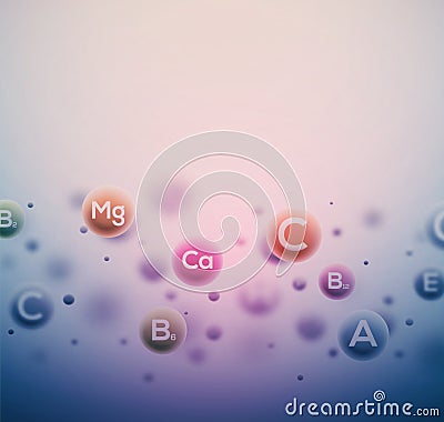 Vitamins Background Vector Illustration