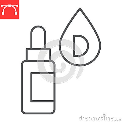 Vitamins drops D3 line icon Vector Illustration