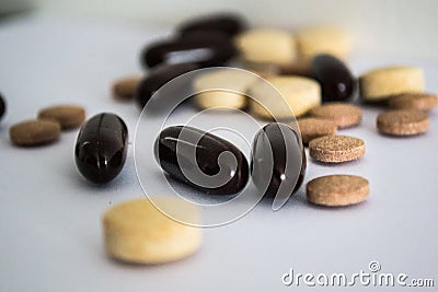 Vitamins in pills Stock Photo