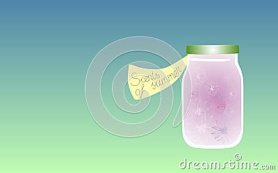 Vitamins for the Soul 4. Allegorical illustration. Medicine for the soul. Scents of summer. Vector Illustration