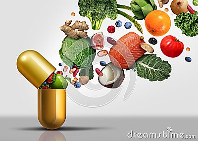 Vitamins Supplements Symbol Cartoon Illustration