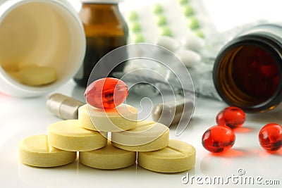 Vitamins supplements. Stock Photo