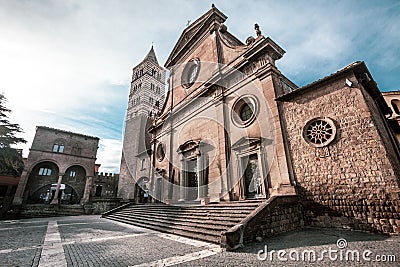 Viterbo Cathedral. Italian: Duomo di Viterbo, or Cattedrale di San Lorenzo Editorial Stock Photo