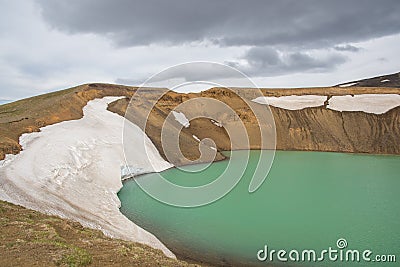 Viti Crater with lake in Krafla volcano in Iceland Stock Photo