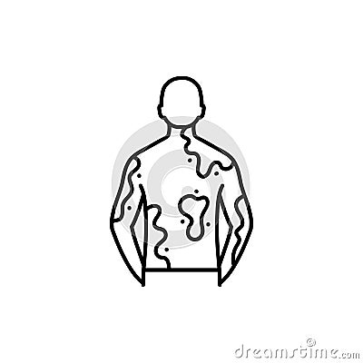 Vitiligo black line icon. Autoimmune diseases Vector Illustration