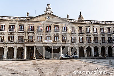 Vitoria, Spain - September 1, 2024. The town hall of Vitoria, Spain. Vitoria-Gasteiz is the capital of the Autonomous Community of Editorial Stock Photo