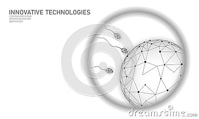 In Vitro fertilization 3D low poly. Reproductive modern technology medicine health care pregnancy healthy business Vector Illustration