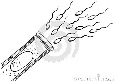 In Vitro Fertilization Drawing Vector Illustration