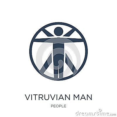 vitruvian man icon in trendy design style. vitruvian man icon isolated on white background. vitruvian man vector icon simple and Vector Illustration