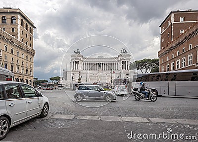 Vittoriano - a monument in honor of the first king of united Italy, Victor Emmanuel II Editorial Stock Photo