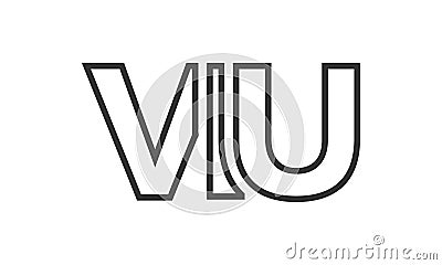 VIU logo design template with strong and modern bold text. Initial based vector logotype featuring simple and minimal typography. Vector Illustration