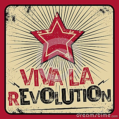 Viva la revolution poster Vector Illustration