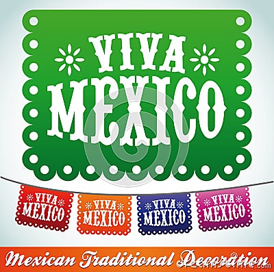 Viva Mexico - mexican holiday Vector Illustration