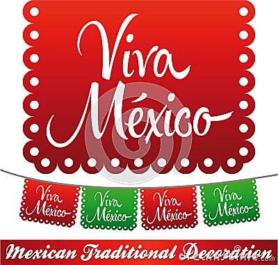 Viva Mexico - mexican holiday vector decoration Vector Illustration