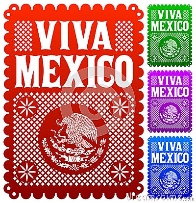 Viva Mexico - mexican holiday vector decoration Vector Illustration