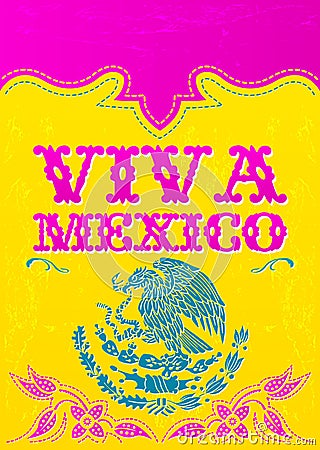 Viva Mexico mexican holiday vector poster Vector Illustration