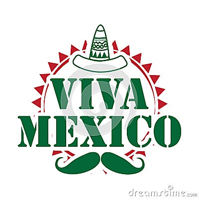 Viva Mexico, traditional mexican holiday Cartoon Illustration