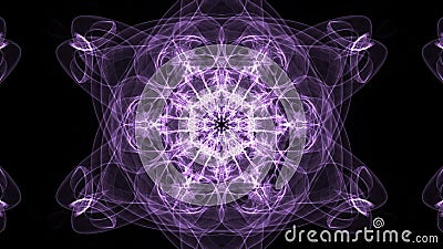 Vivent le mandala pourpre de fractale, tunnel visuel sur le fond noir Modèles symétriques animés pour le chant religieux et la mé illustration stock Vivent le mandala pourpre de fractale, tunnel visuel sur le fond noir Modèles symétriques animés pour le chant religieux et la mé illustration stock