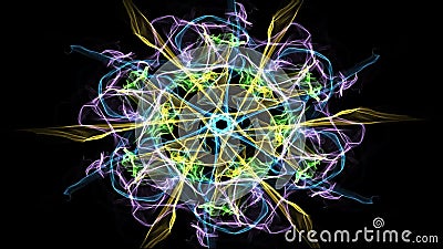 Vivent le mandala vert de fractale, tunnel visuel sur le fond noir Modèles symétriques animés pour le chant religieux et la médit illustration libre de droits Vivent le mandala vert de fractale, tunnel visuel sur le fond noir Modèles symétriques animés pour le chant religieux et la médit illustration libre de droits