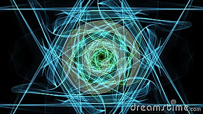 Vivent le mandala vert de fractale, tunnel visuel sur le fond noir Modèles symétriques animés pour le chant religieux et la médit illustration de vecteur Vivent le mandala vert de fractale, tunnel visuel sur le fond noir Modèles symétriques animés pour le chant religieux et la médit illustration de vecteur