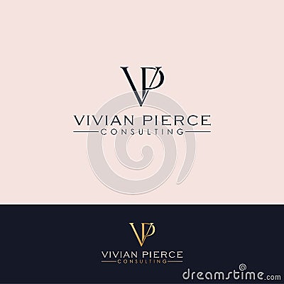 Vivian Pierce consulting vector logo design. Letters V and P logotype. Vector Illustration