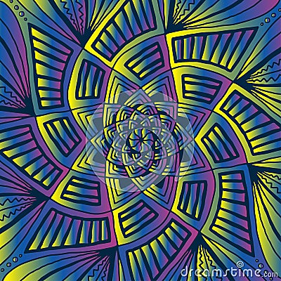 Vivid abstract psychedelic background . Colorful vector illustration. Hippie abstract print. Vector Illustration
