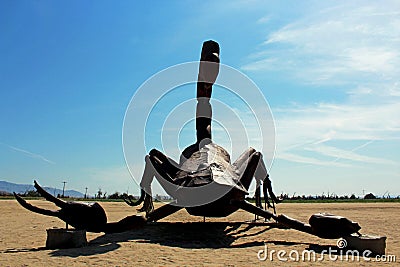 Scorpion sculpture, Anza Borrego Desert State Park, California Editorial Stock Photo