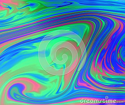 Vivid blue, green and red swirling trippy, psychedelic abstract Stock Photo