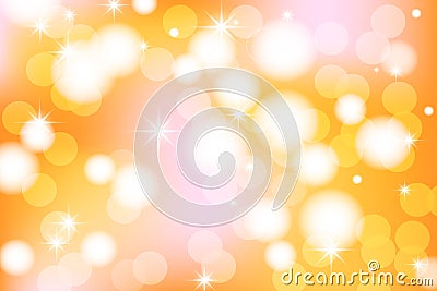 Vivid bokeh in golden color. Background with highlights. Cartoon Illustration