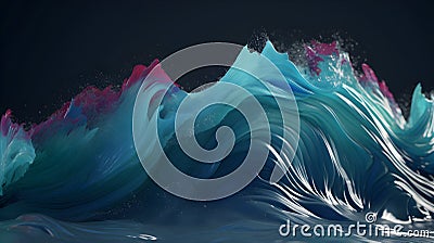 Vivid brushstrokes, colorful paint wave art Stock Photo